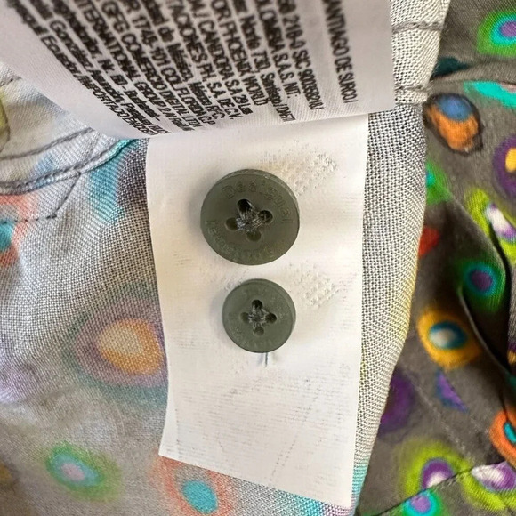 Desigual Men's XXL Polka Dot Button-Up Shirt  Multicolored Circles  - MSRP $115 - Picture 8 of 11